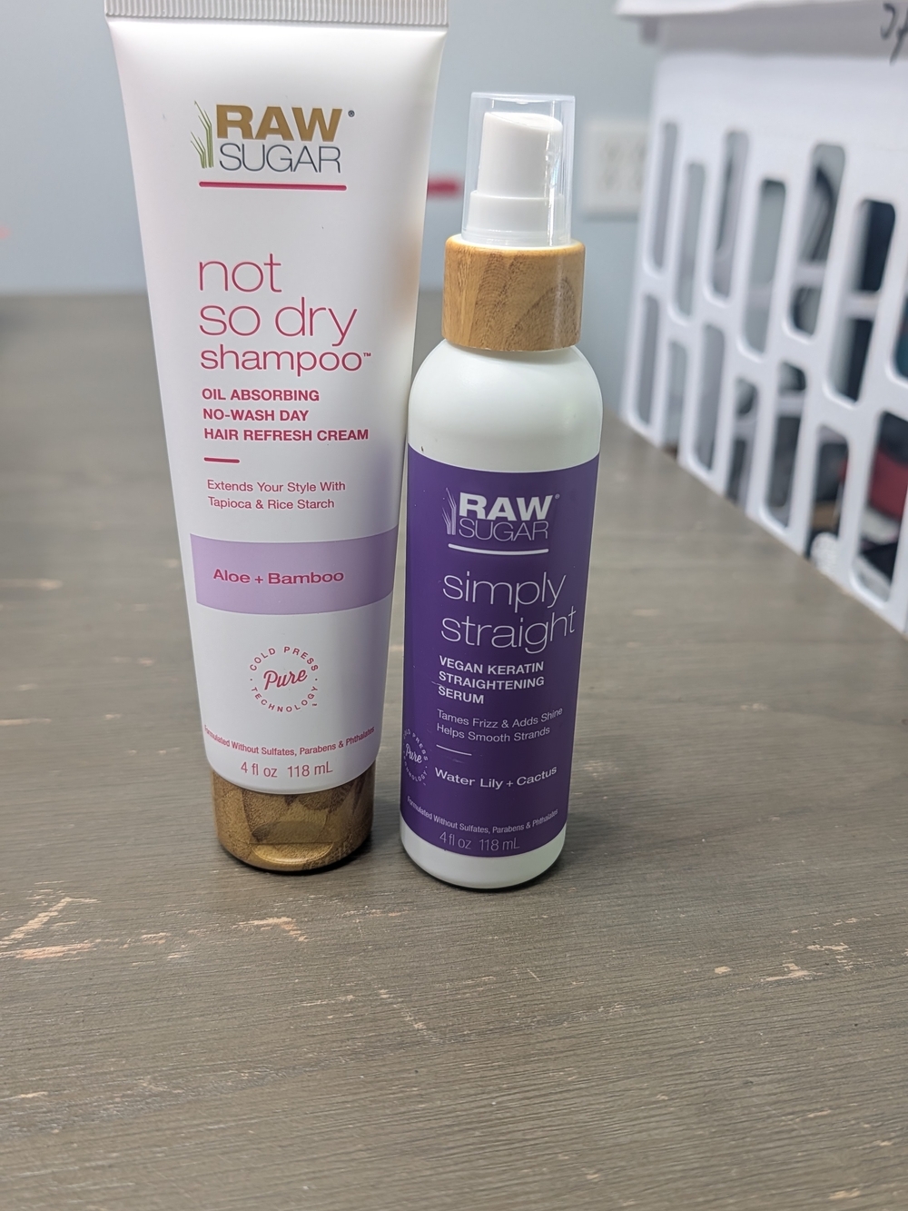 RAW Sugar Not So Dry Shampoo & Simply Straight Serum - Purple/White